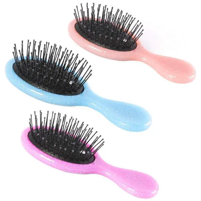 Alt view image 2 of 7 - Toddler Detangler Hair Brush Travel Detangling Brushes 3Pcs Women Valentines Day Best Gift Small For Baby Kids Pocket hairbrush Pro, for Curly Wet Dry Tangle