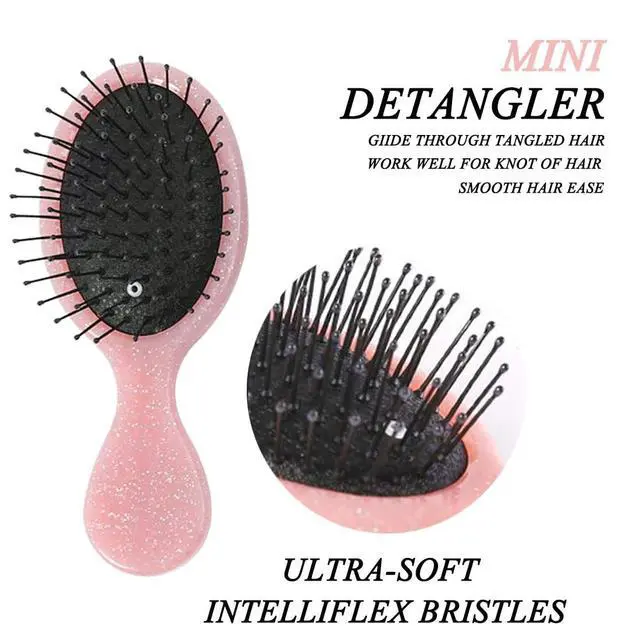 Alt view image 5 of 7 - Toddler Detangler Hair Brush Travel Detangling Brushes 3Pcs Women Valentines Day Best Gift Small For Baby Kids Pocket hairbrush Pro, for Curly Wet Dry Tangle