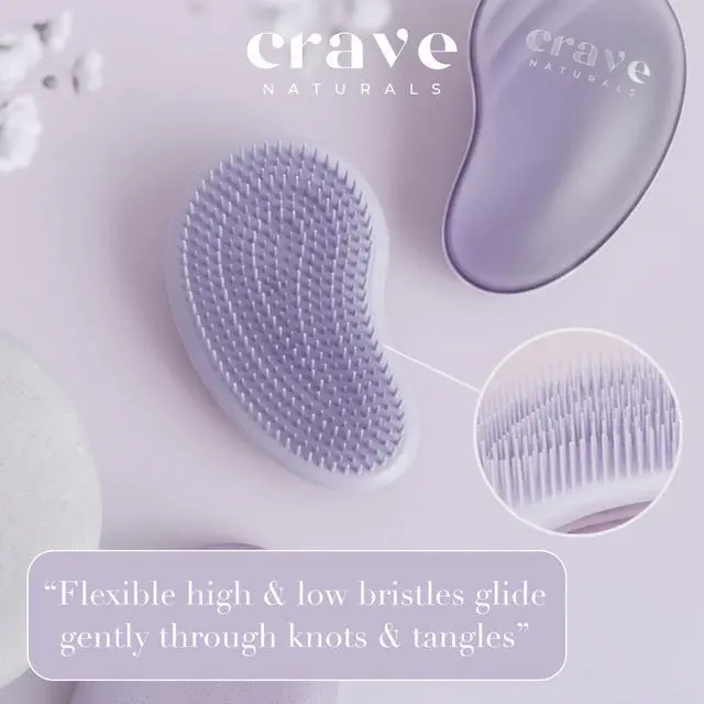 Alt view image 5 of 7 - Mini Detangler Hair Brush Purple Glide Thru Hair Detangler Brush for Women, Kids & Toddlers Gentle Scalp Care, No-Pain Tangle-Free Hairbrush for All Hair Types, Travel Hair Brush