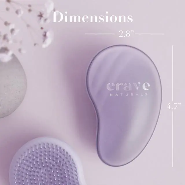 Alt view image 3 of 7 - Mini Detangler Hair Brush Purple Glide Thru Hair Detangler Brush for Women, Kids & Toddlers Gentle Scalp Care, No-Pain Tangle-Free Hairbrush for All Hair Types, Travel Hair Brush