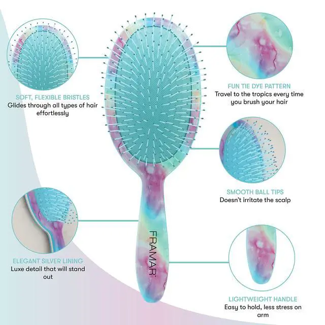 Alt view image 5 of 7 - Purple Hair Brush Detangler, Detangling Hairbrush For Women
