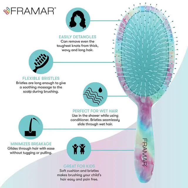 Alt view image 3 of 7 - Purple Hair Brush Detangler, Detangling Hairbrush For Women