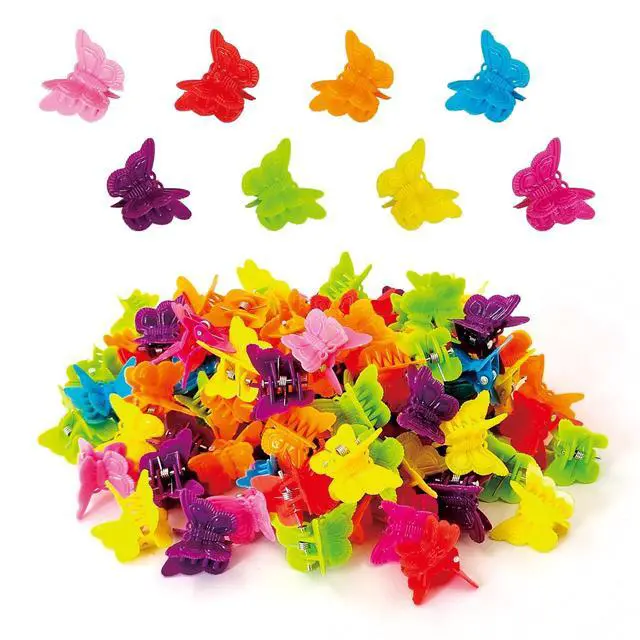 Alt view image 2 of 5 - 50 Packs Assorted Color Butterfly Hair Clips, Beautiful Mini Butterfly Hair Clips Hair Accessories for Women and Girls (50 pcs Random Colour)