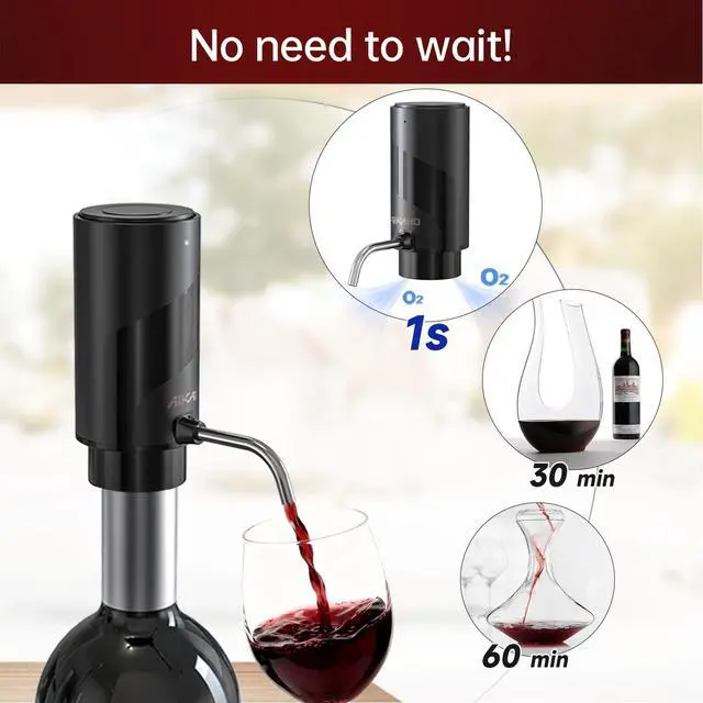 Alt view image 3 of 7 - Electric Wine Aerator Pourer Rechargeable Automatic Decanter, with Corkscrew and Vacuum Stopper (Set)