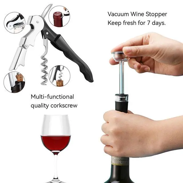 Alt view image 7 of 7 - Electric Wine Aerator Pourer Rechargeable Automatic Decanter, with Corkscrew and Vacuum Stopper (Set)
