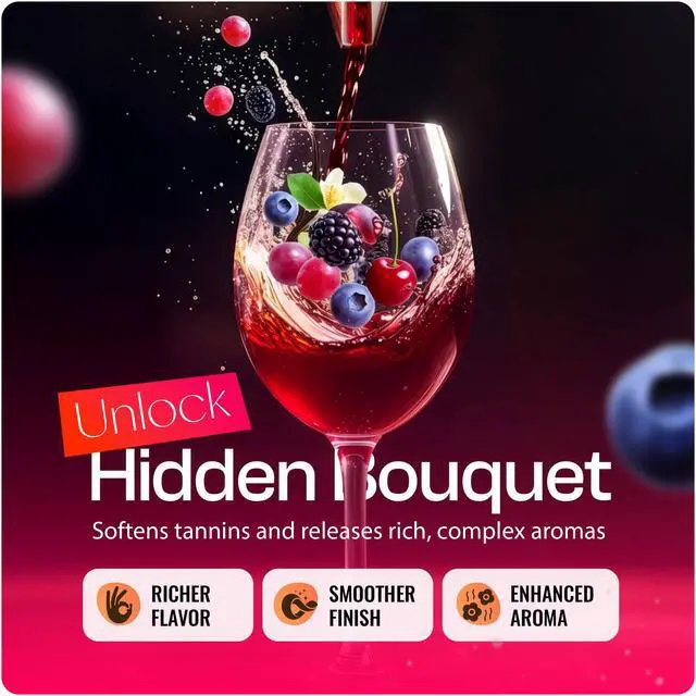 Alt view image 3 of 7 - Wine Aerator - Red Wine Pourer with Sediment Filter & Stand