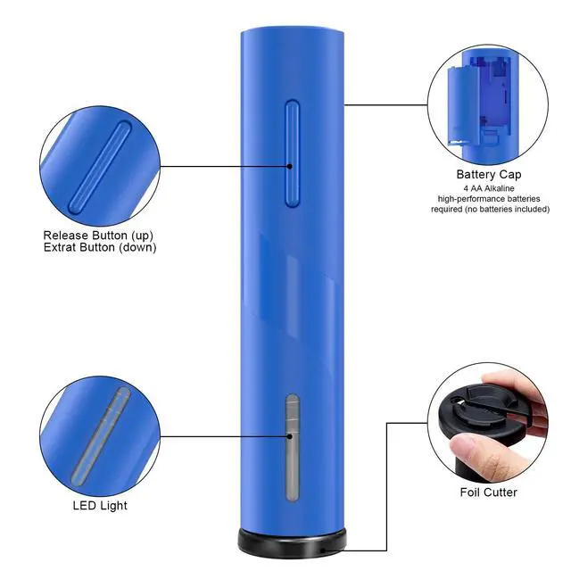 Alt view image 2 of 7 - Electric Battery Operated Wine Bottle Opener with Foil Cutter