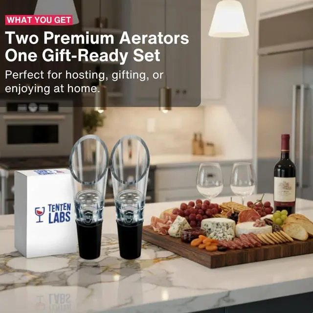 Alt view image 2 of 7 - Wine Aerator Pourer (2-Pack), Decanter Spout, Black