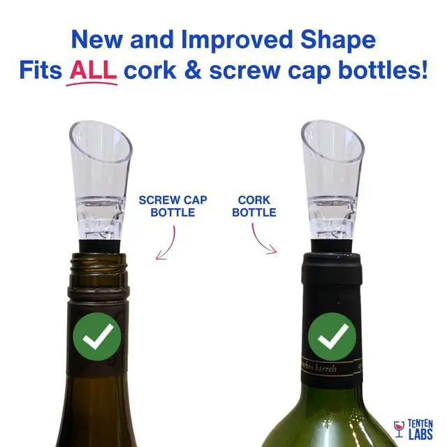Alt view image 5 of 7 - Wine Aerator Pourer (2-Pack), Decanter Spout, Black