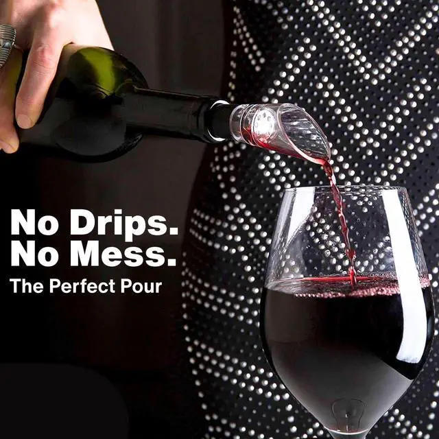 Alt view image 6 of 7 - Wine Aerator Pourer (2-Pack), Decanter Spout, Black