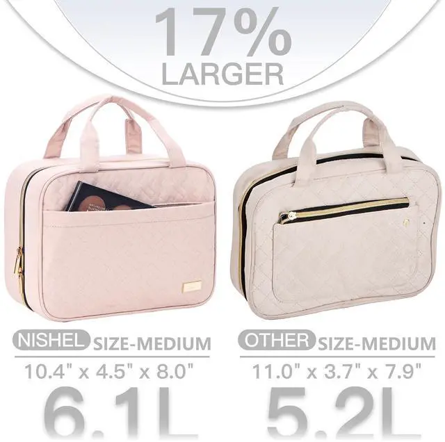 Alt view image 3 of 6 - Travel Toiletry Bag for women, Portable Hanging makeup Organizer