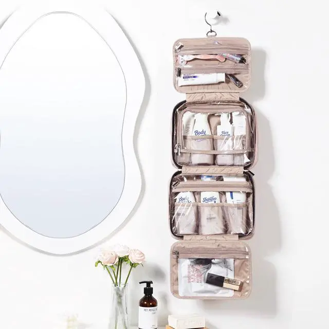 Alt view image 2 of 6 - Travel Toiletry Bag for women, Portable Hanging makeup Organizer
