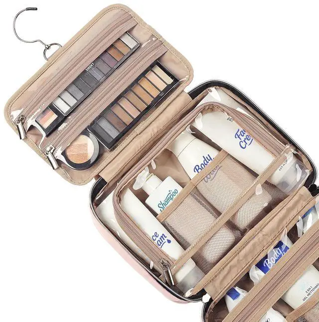 Alt view image 4 of 6 - Travel Toiletry Bag for women, Portable Hanging makeup Organizer