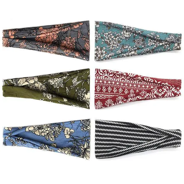Alt view image 2 of 6 - 6 Pack Headbands for Women, Boho Wide Head Bands & Hair Accessories