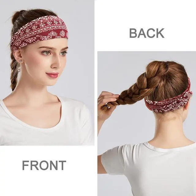 Alt view image 4 of 6 - 6 Pack Headbands for Women, Boho Wide Head Bands & Hair Accessories