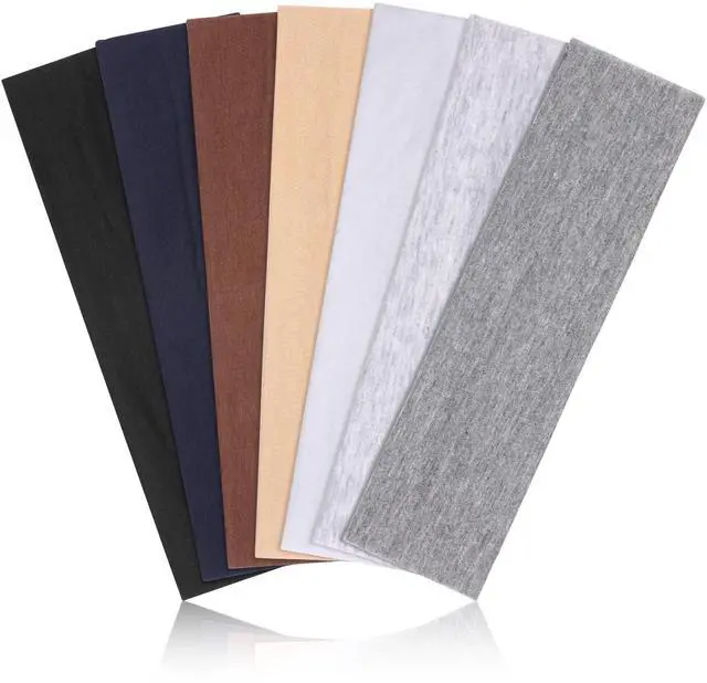Main image of Headbands for Women, Stretchy Non Slip Soft Cotton Cloth Hair Bands for Sports, Workout, Yoga and Running, 7pcs