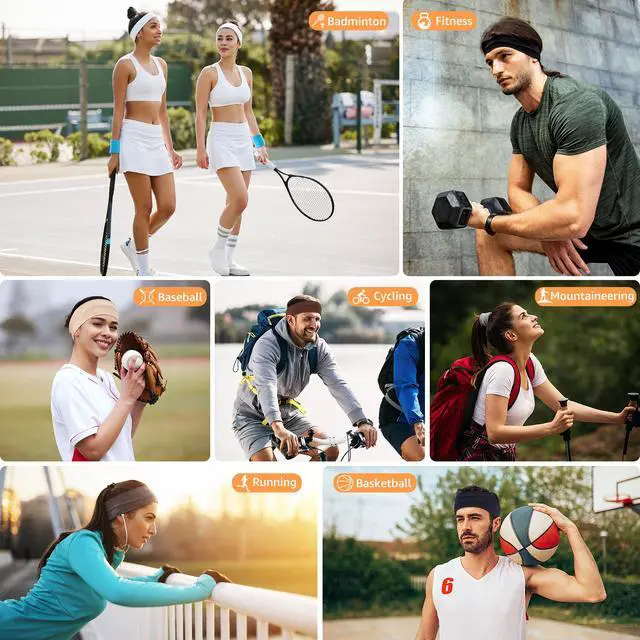 Alt view image 4 of 7 - Headbands for Women, Stretchy Non Slip Soft Cotton Cloth Hair Bands for Sports, Workout, Yoga and Running, 7pcs