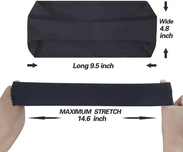 Alt view image 6 of 7 - Mens Running Headband,5Pack,Mens Sweatband Sports Headband for Running,Cycling,Basketball,Yoga,Fitness Workout Stretchy Unisex Hairband (5 Black)