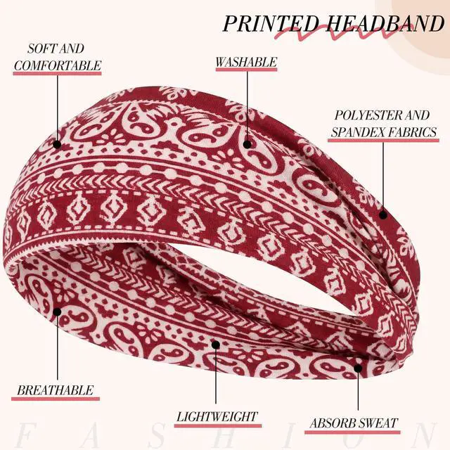 Alt view image 3 of 7 - 8 Pack Headbands for Women, Boho Style Headbands