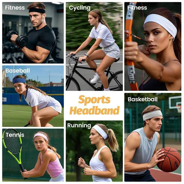 Alt view image 6 of 6 - Headbands for Women, Wide Thick Workout Hair Band, Non Slip Head Bands