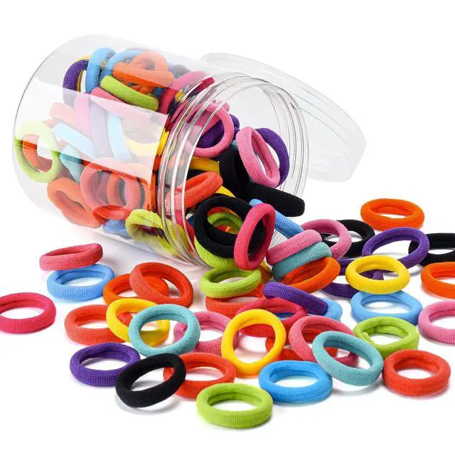 Alt view image 7 of 7 - 100 Pcs Baby Hair Ties, Cotton Ponytail Holders, No Damage Elastics