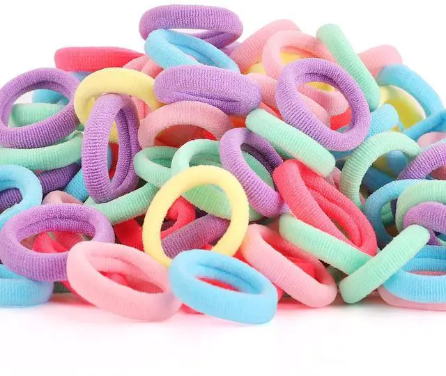 Main image of 200 Pack Hair Ties BEoffer Baby Toddlers Girls Elastics Hair Bands No Damage Multicolor Colorful Small Rubber Bands Ponytail Pigtails Holders Not Harm to Hair (Macaron)