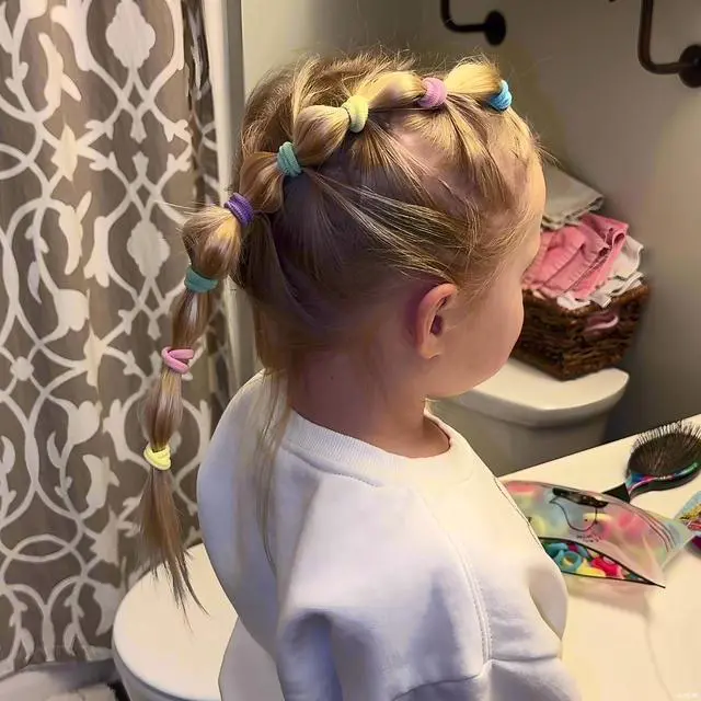 Alt view image 3 of 7 - 200 Pack Hair Ties BEoffer Baby Toddlers Girls Elastics Hair Bands No Damage Multicolor Colorful Small Rubber Bands Ponytail Pigtails Holders Not Harm to Hair (Macaron)