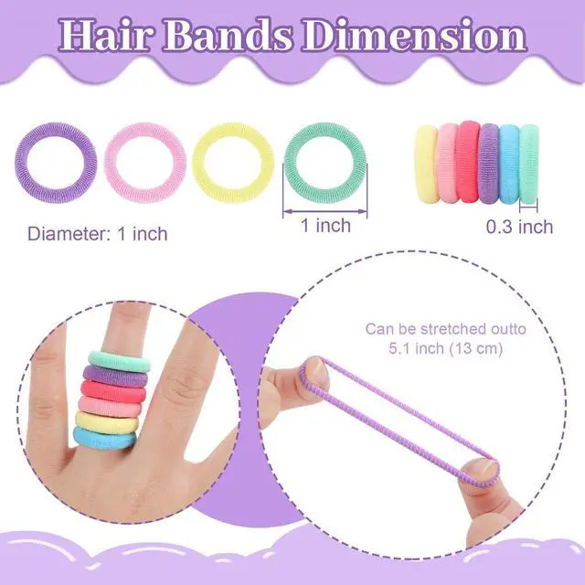 Alt view image 6 of 7 - 200 Pack Hair Ties BEoffer Baby Toddlers Girls Elastics Hair Bands No Damage Multicolor Colorful Small Rubber Bands Ponytail Pigtails Holders Not Harm to Hair (Macaron)