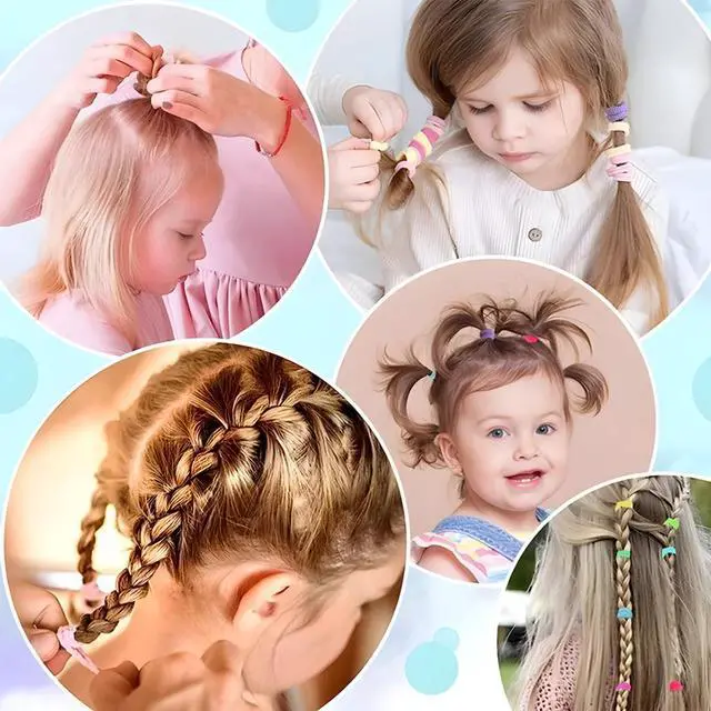 Alt view image 7 of 7 - 200 Pack Hair Ties BEoffer Baby Toddlers Girls Elastics Hair Bands No Damage Multicolor Colorful Small Rubber Bands Ponytail Pigtails Holders Not Harm to Hair (Macaron)