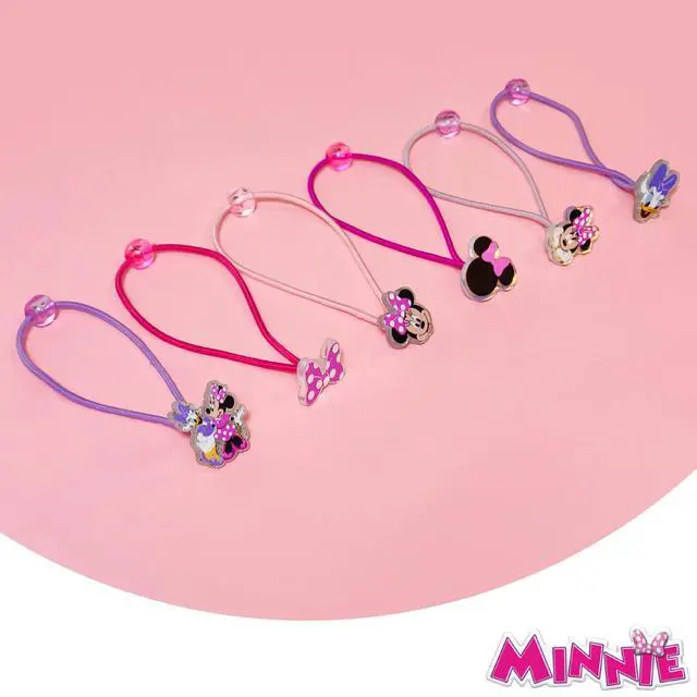 Alt view image 3 of 5 - Disney Minnie Mouse Elastic Hair Ties for Girls - Multicolored, Durable Elastic - Pack of 6 - Ideal Hair Accessories for Ponytails & Buns, Ages 3+