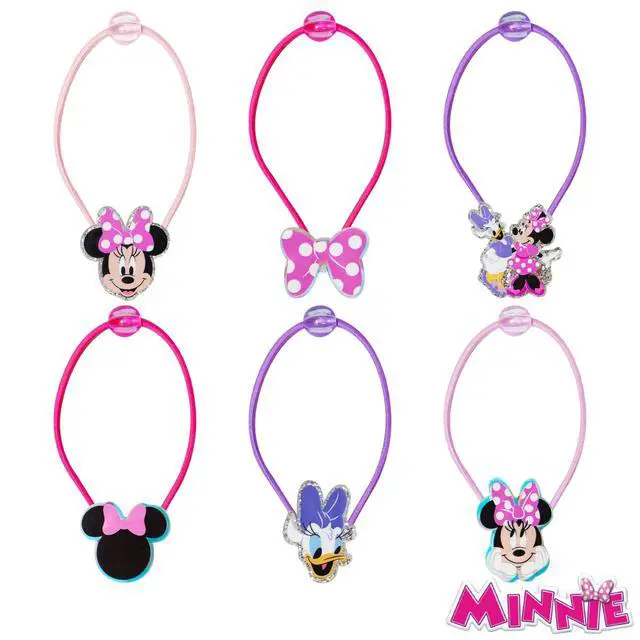 Alt view image 2 of 5 - Disney Minnie Mouse Elastic Hair Ties for Girls - Multicolored, Durable Elastic - Pack of 6 - Ideal Hair Accessories for Ponytails & Buns, Ages 3+