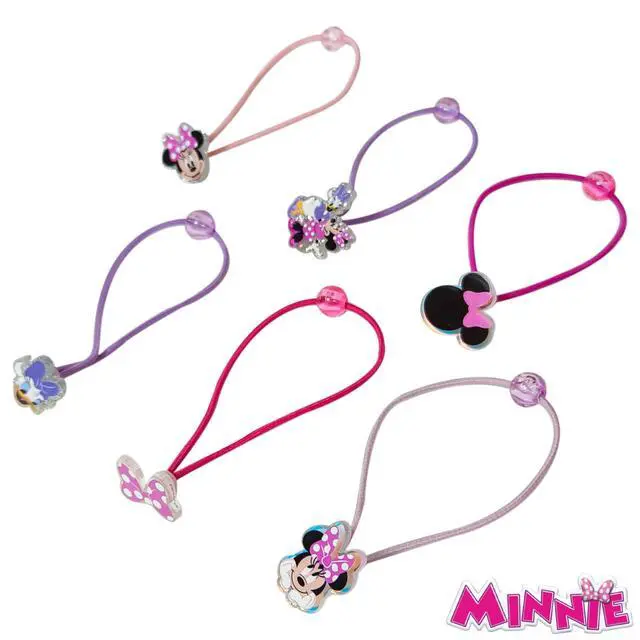 Alt view image 4 of 5 - Disney Minnie Mouse Elastic Hair Ties for Girls - Multicolored, Durable Elastic - Pack of 6 - Ideal Hair Accessories for Ponytails & Buns, Ages 3+
