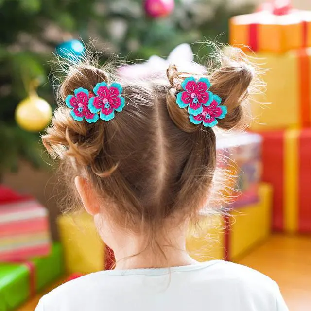 Alt view image 5 of 6 - 50 Pcs Elastic Hair Ties for Girls Cute Flower Toddler Hair Ties Multicolor Candy Baby Girls Scrunchies Soft Seamless Ponytail Holders Rubber Bands Sold by Zifengcer