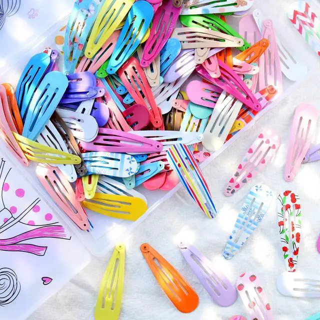 Alt view image 6 of 6 - 120 Pcs Funtopia 2 Inch Candy Color Barrettes and Non-Slip Metal Snap Hair Accessories for Kids, Teens, and Women (40 Assorted Colors)