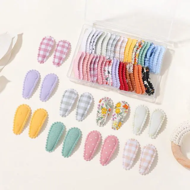 Alt view image 5 of 7 - 40 PCS Cute Toddler Snap Hair Clips with Flower Patterns - 1.5" Mini Hair Barrettes and Accessories for Baby Girls, Infants, Toddlers