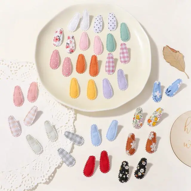 Alt view image 7 of 7 - 40 PCS Cute Toddler Snap Hair Clips with Flower Patterns - 1.5" Mini Hair Barrettes and Accessories for Baby Girls, Infants, Toddlers
