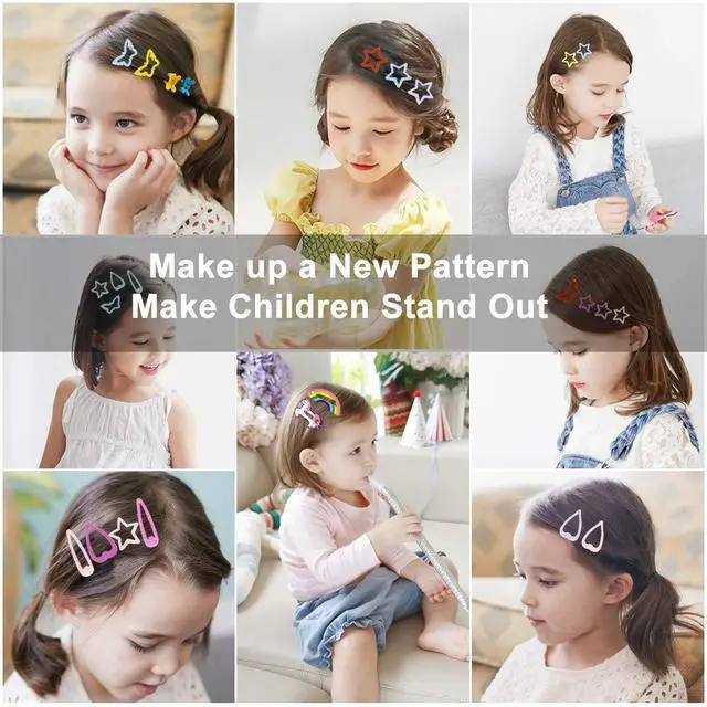 Alt view image 2 of 6 - Hair Clips Colorful Hair Barrette Metal Cute Snap Hair Clips for Girls, Toddlers, Kids - 2 inch, 100pcs