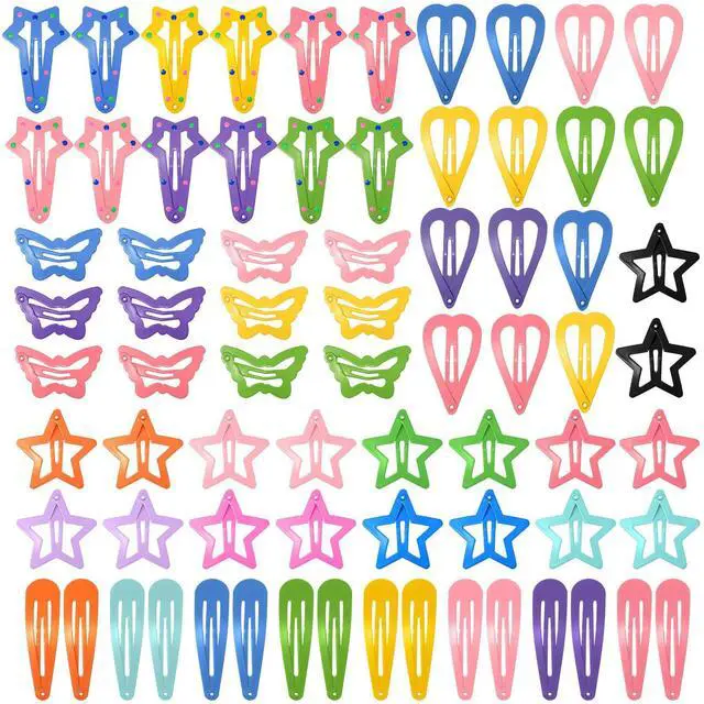 Main image of 82Pcs Colorful Snap Hair Clips for Girls Toddler kid Small Barrettes