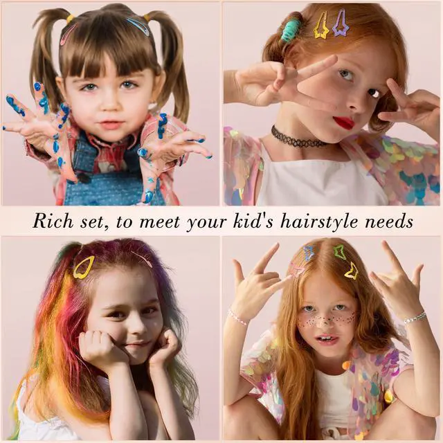 Alt view image 4 of 7 - 82Pcs Colorful Snap Hair Clips for Girls Toddler kid Small Barrettes