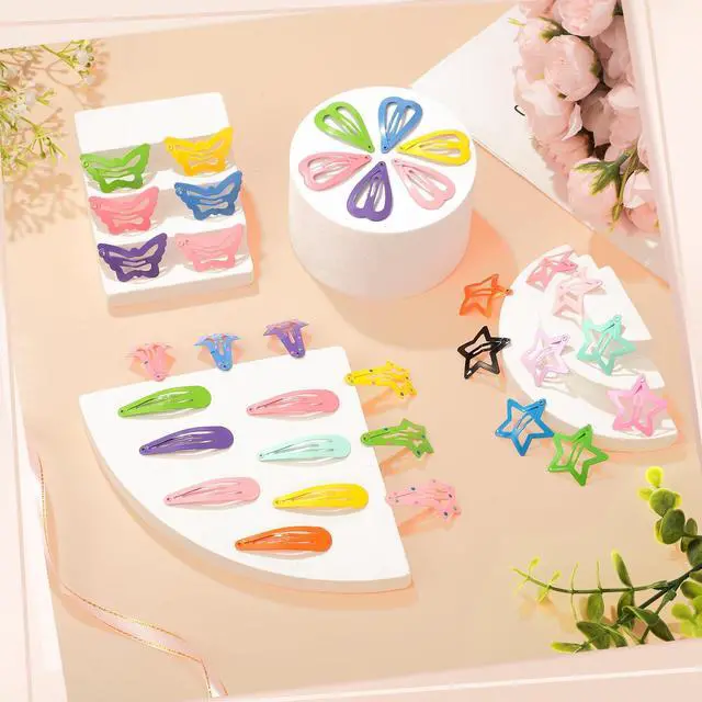 Alt view image 7 of 7 - 82Pcs Colorful Snap Hair Clips for Girls Toddler kid Small Barrettes