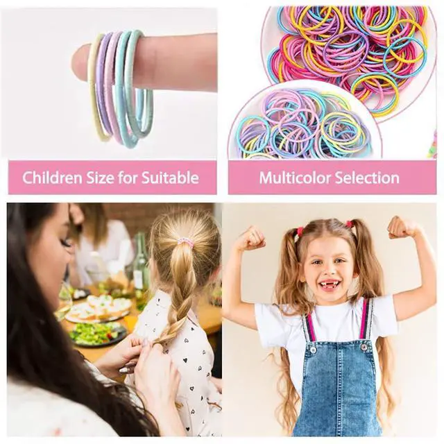 Alt view image 4 of 7 - 200pcs Hair Ties for Kids Hair Ties Toddler Girls for Girls Elastic Hair Bands Small Kids