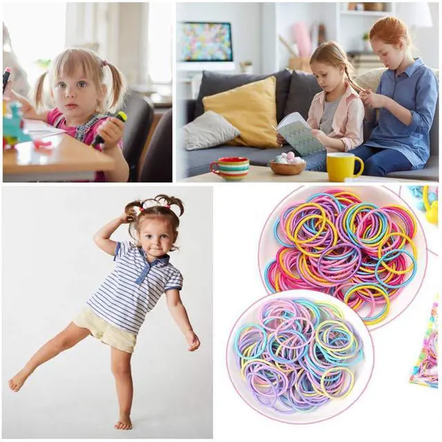 Alt view image 5 of 7 - 200pcs Hair Ties for Kids Hair Ties Toddler Girls for Girls Elastic Hair Bands Small Kids