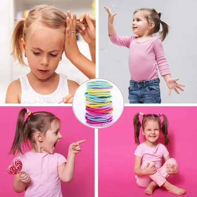 Alt view image 6 of 7 - 200pcs Hair Ties for Kids Hair Ties Toddler Girls for Girls Elastic Hair Bands Small Kids