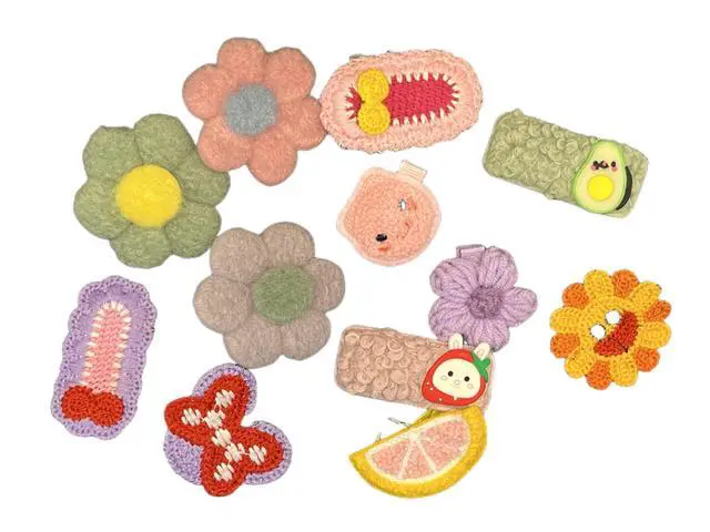 Alt view image 2 of 3 - 33 PCS Hairpin Candy-colored kid's hair accessories, flower and fruit, rainbow hairpin set, girl cartoon animal cute hairpin