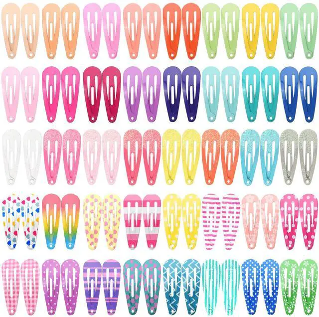 Main image of Toddler Hair Clips, 80Pcs 1.2 Inch Mini Snap Hair Clips for Baby Girls Kids