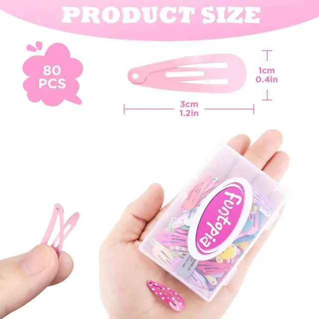 Alt view image 2 of 7 - Toddler Hair Clips, 80Pcs 1.2 Inch Mini Snap Hair Clips for Baby Girls Kids
