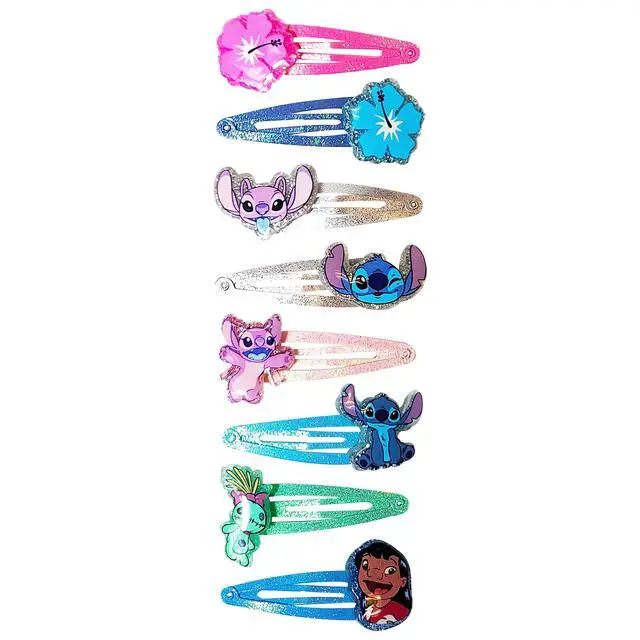 Alt view image 4 of 7 - Disney Stitch Kids Hair Clips for Girls Snap Clips 8 Pack Multi Color Ages 3+