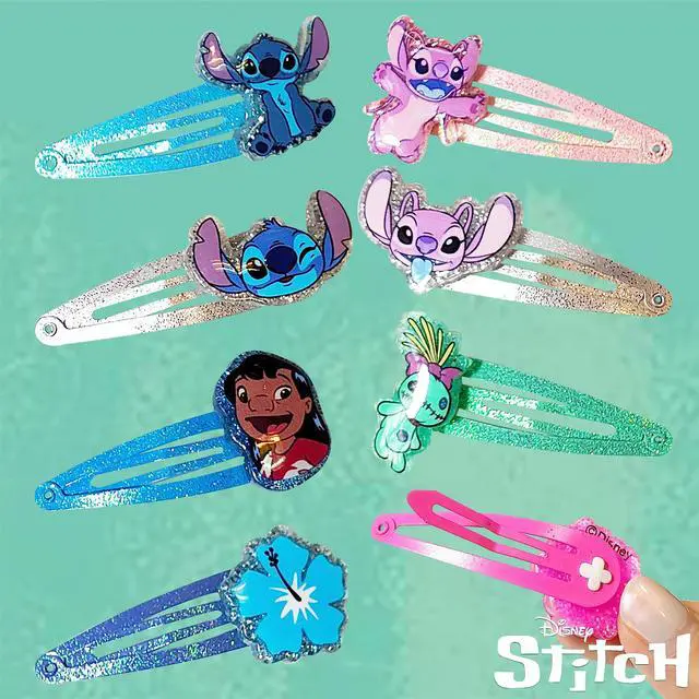 Alt view image 7 of 7 - Disney Stitch Kids Hair Clips for Girls Snap Clips 8 Pack Multi Color Ages 3+