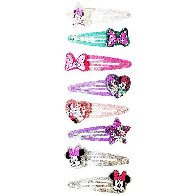 Alt view image 4 of 7 - Disney Minnie Kids Hair Clips for Girls Snap Clips 8 Pack Multi Color Ages 3+