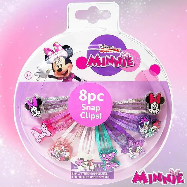 Alt view image 7 of 7 - Disney Minnie Kids Hair Clips for Girls Snap Clips 8 Pack Multi Color Ages 3+